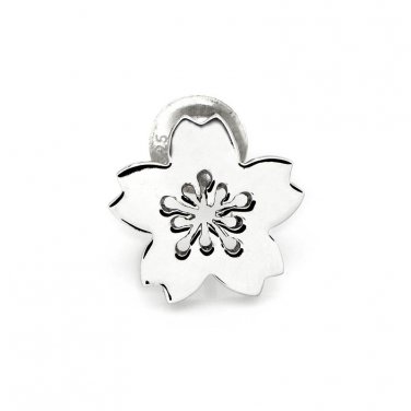 U.S. ONLY - 925 Sterling Silver Polished Finish Cherry Blossom Single Stud Earring C05127L