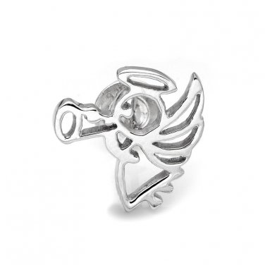 925 Sterling Silver Polished Finish Angel Single Stud Earring C05141L