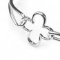 Platinum Plated 925 Sterling Silver Four Leaf Clover Wired Bangle Gift C05209A
