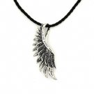 925 Sterling Silver Black CZ Phoenix Angel Wing Couple Necklace Men Gift Q20925N