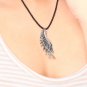 925 Sterling Silver Black CZ Phoenix Angel Wing Couple Necklace Men Gift Q20925N