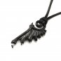 SilverKings Stainless Steel Dragon Wing Black Claw Leather Male Necklace Q19737N