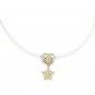 Silver Kings 925 Sterling Silver Yellow CZ Stone Star Charm Necklace Q23006N