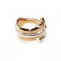 Couple Pair Ring Rose Golden Feather Stainless Steel Gift Women Gothic Valentine Jewelry Q19742R