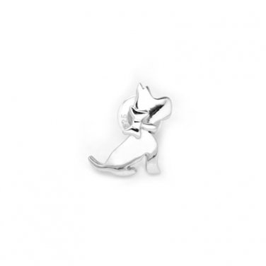925 Sterling Silver Polished Yorkshire Terrier Dog Single Stud Earring Fashion Jewelry Teen C05698L