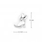 925 Sterling Silver Polished Yorkshire Terrier Dog Single Stud Earring Fashion Jewelry Teen C05698L