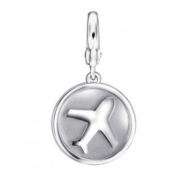 925 Silver Platinum Plated Aeroplane Plane Charm Fashion Jewelry C05379J