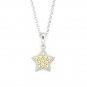 SilverKings 925 Sterling Silver Yellow CZ Star Necklace Birthday Fashion Jewelry 22' Q23007N