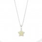 SilverKings 925 Sterling Silver Yellow CZ Star Necklace Birthday Fashion Jewelry 22' Q23007N