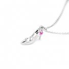 925 Sterling Silver High Heel Pink Sapphire Necklace (16'') Valentines Women Jewelry C06035N