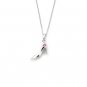 925 Sterling Silver High Heel Pink Sapphire Necklace (16'') Valentines Women Jewelry C06035N