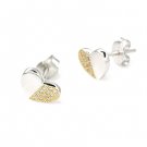 925 Sterling Silver Heart with Yellow Zircon Stud Earrings, Valentines Women Jewelry Gift C06176E