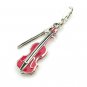 I-Silver 925 Sterling Silver Enameled Pink Violin Music Charm Gift For Girl, Teens C05034J
