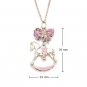 Jewelry Set Rocking Horse Bow Knot Bracelet (6.5'') & Necklace (32"), Women Gift C06364N_C06358B