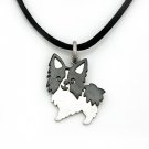 Papillion 925 Silver Pendant Necklace Pet Dog Doggie Puppy Birthday Gift Fashion Jewelry Q21959P