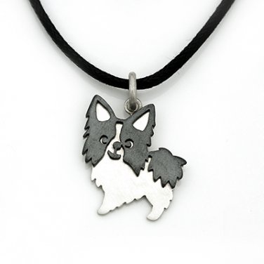 Papillion 925 Silver Pendant Necklace Pet Dog Doggie Puppy Birthday Gift Fashion Jewelry Q21959P