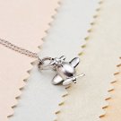 Platinum Plated 925 Sterling Plane Bracelet Charm W/ 16" 925 Sterling Silver Chain B05112J