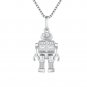 925 Sterling Silver Exquisite Crafting Robot Movable Hands Legs Pendant Necklace Gift, 16" Q24350P