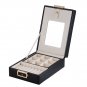 Generic Leather Black Double Layer Travel Jewellery Storage Case Box w/ Lock & Mirror