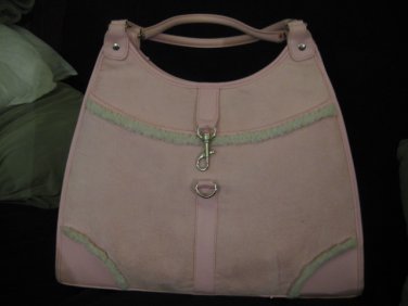 Small Pink Pet Carrier Purse Micro Fiber and Fleece