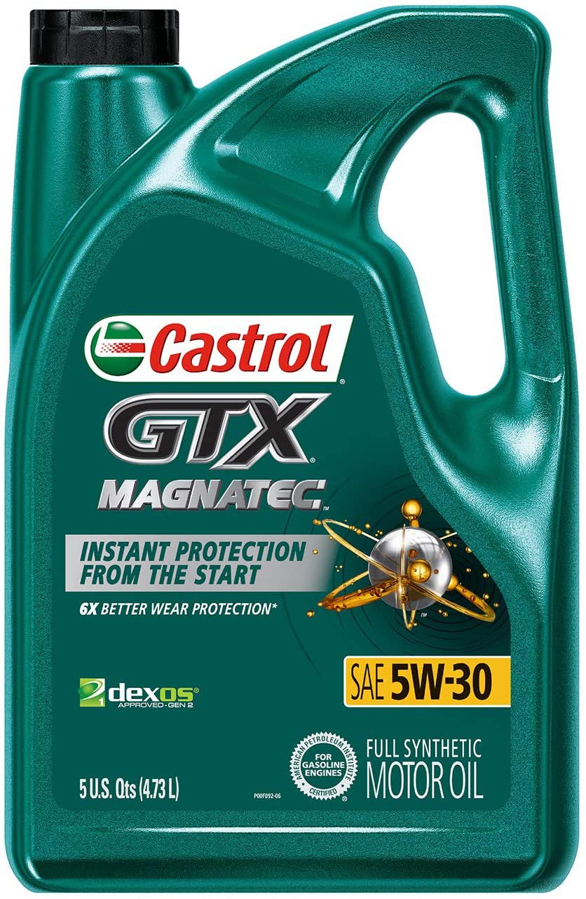 Castrol 03057 GTX MAGNATEC 5W30 Full Synthetic Motor Oil, Green, 5 Quart