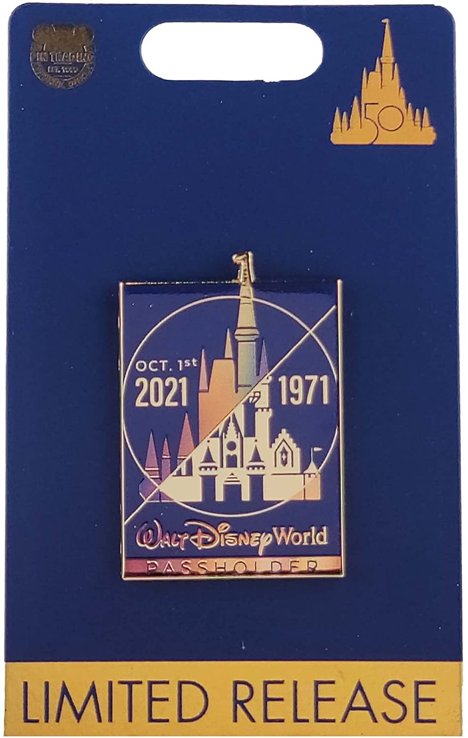 Disney Pin - Walt Disney World - 50th Anniversary - 1971/2021 - Passholder