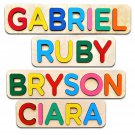 Wooden Personalized Name Puzzle Personalized Engraved Text Greetings on Back Gift