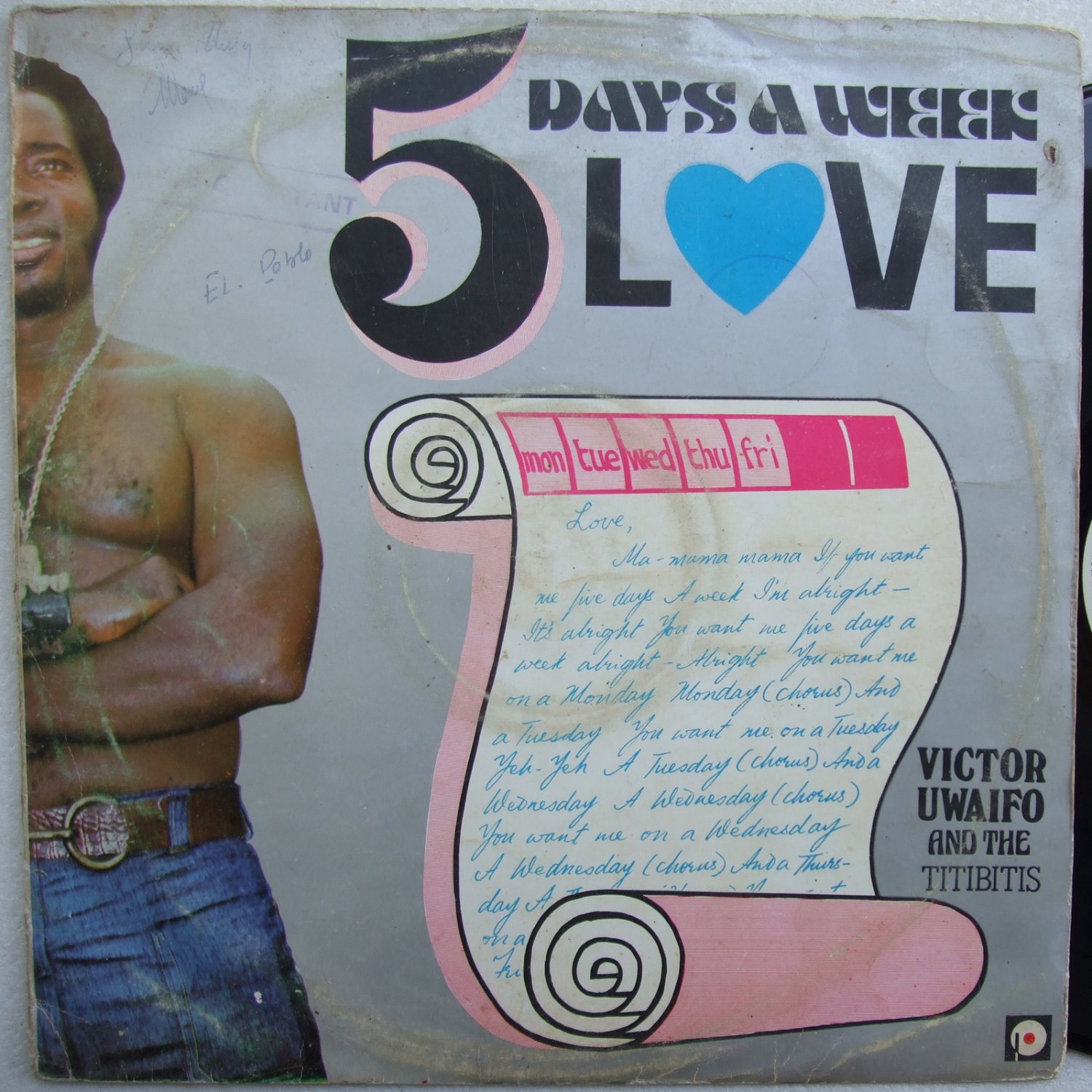VICTOR UWAIFO 5 days a week love AFRO TITIBITI FUNK REGGAE LATIN LP