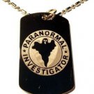 Military Dog Tag Metal Chain Necklace - Paranormal Ghost Pi Investigator Seal