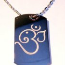 Hindu Religion Lord Ganesh Elephant God Om 2 - Dog Tag w/ Metal Chain Necklace
