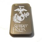USMC Marine Semper Fidelis Engraved - FITS iPhone 4 / 4s Aluminum Silver Case