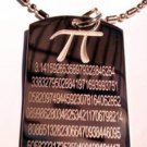Mathematics Pi Pie 3.14159 Math Symbol - Dog Tag w/ Metal Chain Necklace