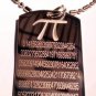 Mathematics Pi Pie 3.14159 Math Symbol - Dog Tag w/ Metal Chain Necklace