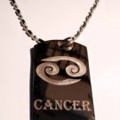 Celtic Zodiac Sign Cancer Logo Astrology - Dog Tag w/ Metal Chain Necklace