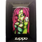 Zippo Custom Lighter - Sexy Zombie Scary Hot Babe Chick w/ Skull Tattoo Licorice