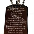 Psalm 23:4 Jesus Christ Shadow Valley of Death - Dog Tag w/ Metal Chain Necklace