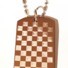 Checkered Flag Board Car Street Racing - Dog Tag w/ Metal Chain Necklace