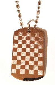 Checkered Flag Board Car Street Racing - Dog Tag w/ Metal Chain Necklace