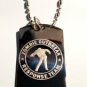 ZORT Walking Zombie Dead Man Outline Logo  - Dog Tag w/ Metal Chain Necklace