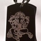 Hindu Religion Lord Ganesh Elephant God - Dog Tag w/ Metal Chain Necklace