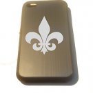 Fleur De Lis Armor Engraved Logo - FITS iPhone 4 / 4s Aluminum Silver Case