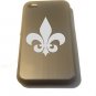 Fleur De Lis Armor Engraved Logo - FITS iPhone 4 / 4s Aluminum Silver Case