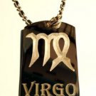 Celtic Zodiac Astrology Sign Virgo - Dog Tag w/ Metal Chain Necklace