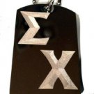 Fraternity Greek Symbol  Sigma Chi Frat House - Dog Tag w/ Metal Chain Necklace