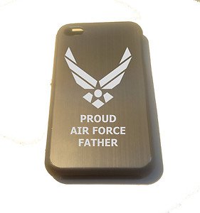 USAF Proud AIR FORCE Father Engraved - APPLE iPhone 4 / 4s Aluminum Silver Case