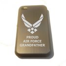 USAF Proud AIR FORCE Grandfather Logo - APPLE iPhone 4 / 4s Aluminum Silver Case