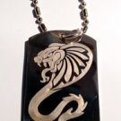 Military Dog Tag Metal Chain Necklace - King Cobra Venom Tribal Snake Serpent