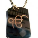 Ek Onkar Ek KUM KAR Sikh Hindu Religion - Dog Tag w/ Metal Chain Necklace