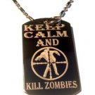Military Dog Tag Metal Chain Necklace - Keep Calm and Kill Zombies Target Logo