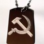 Hammer & Sickle USSR Former Soviet Union Logo - Dog Tag w/ Metal Chain Necklace